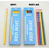 6051 ÂREDBOATÂ Brand Hex HB Pencil With Rubber Top